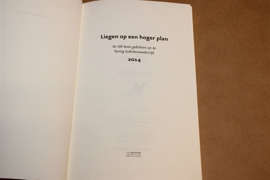 Liegen op een Hoger Plan — 100 Gedichten, Turing 2014, Ophalen of Verzenden, Zo goed als nieuw