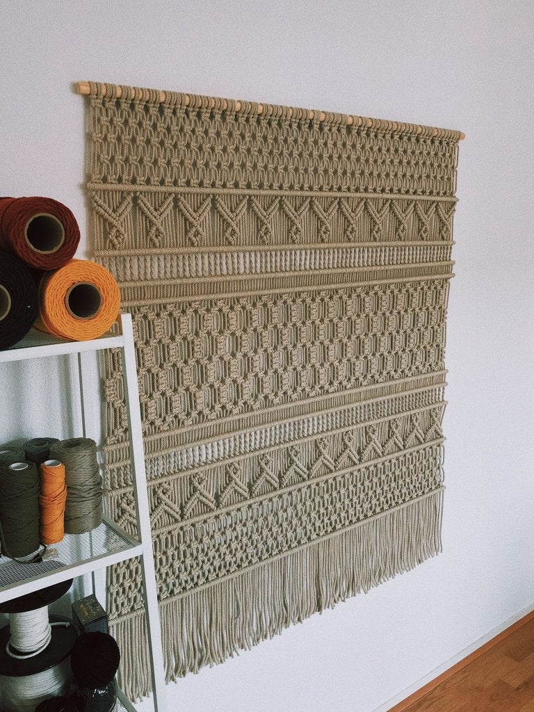 Macrame wandhanger wandkleed muurdecoratie, 140 cm, Wandkleed, Nieuw, Ophalen of Verzenden
