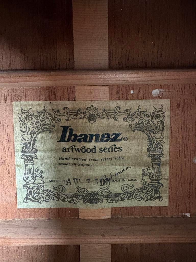 Ibanez Artwood AW-75 12-snarige Westerngitaar met koffer, Ophalen of Verzenden, Zo goed als nieuw, Western- of Steelstringgitaar