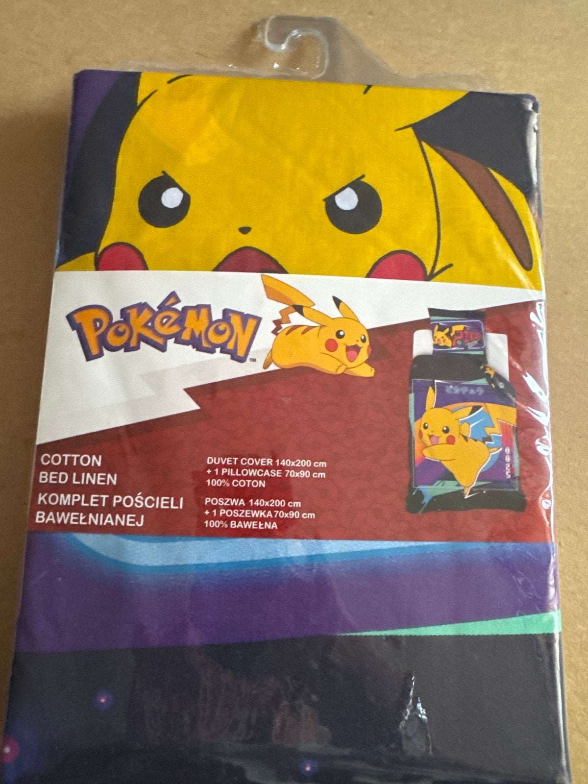 Pokémon Pikachu Dekbedovertrek - Eenpersoonsbed, Overige merken, Nieuw, Ophalen of Verzenden, Set van meerdere stuks