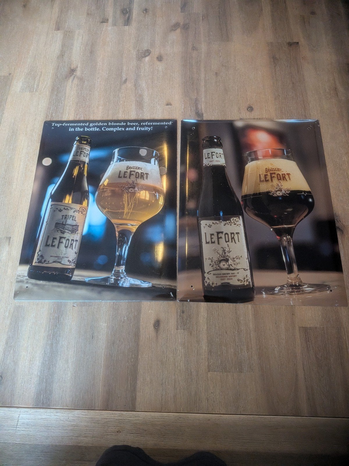 2x LeFort Bier Reclameborden - Metaal, Ophalen of Verzenden