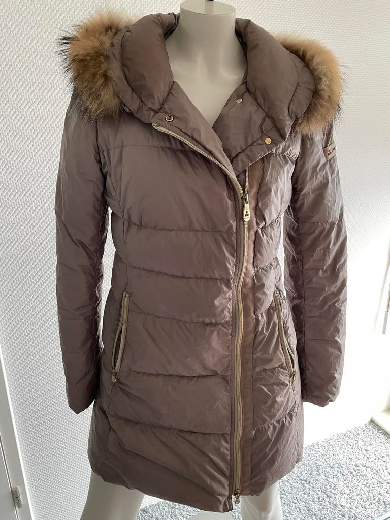 Peuterey winterjas met mooie bontkraag maat it 44, Maat 38/40 (M), ., Beige, Ophalen of Verzenden