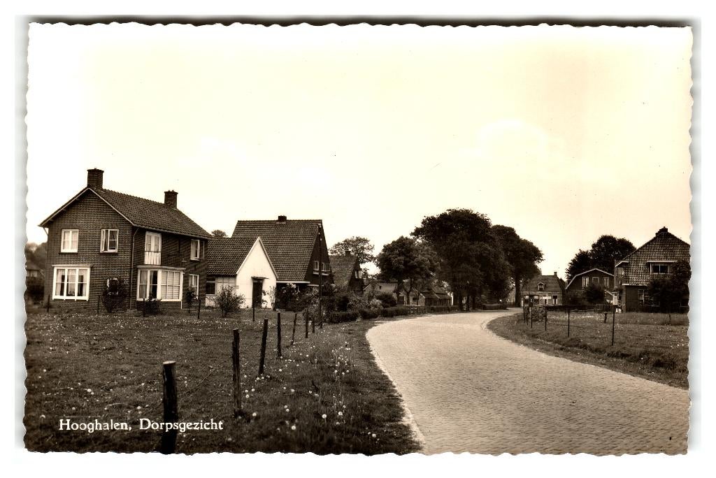 Hooghalen, Dorpsgezicht, Verzenden, 1940 tot 1960, Ongelopen, Drenthe