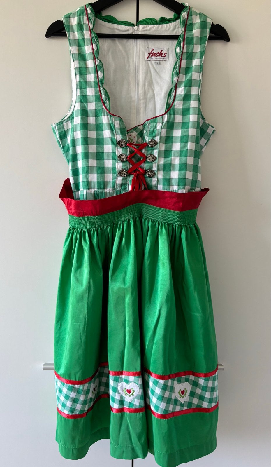 Dirndl Fuchs Trachtenmoden met blouse, Kleding | Dames, Ophalen of Verzenden, Zo goed als nieuw, Maat 42/44 (L), Overige thema's