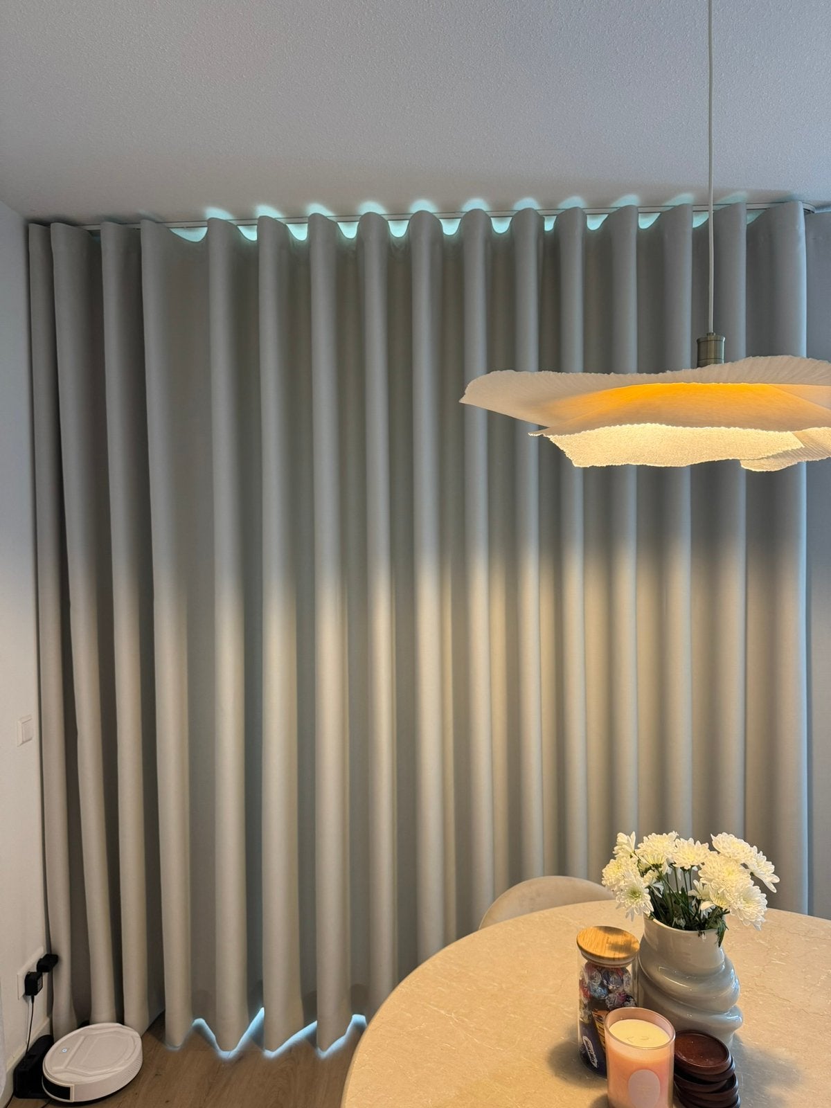 Overgordijnen in de wave plooi, Huis en Inrichting, 320 cm, Gebruikt, Ophalen of Verzenden, 260 cm