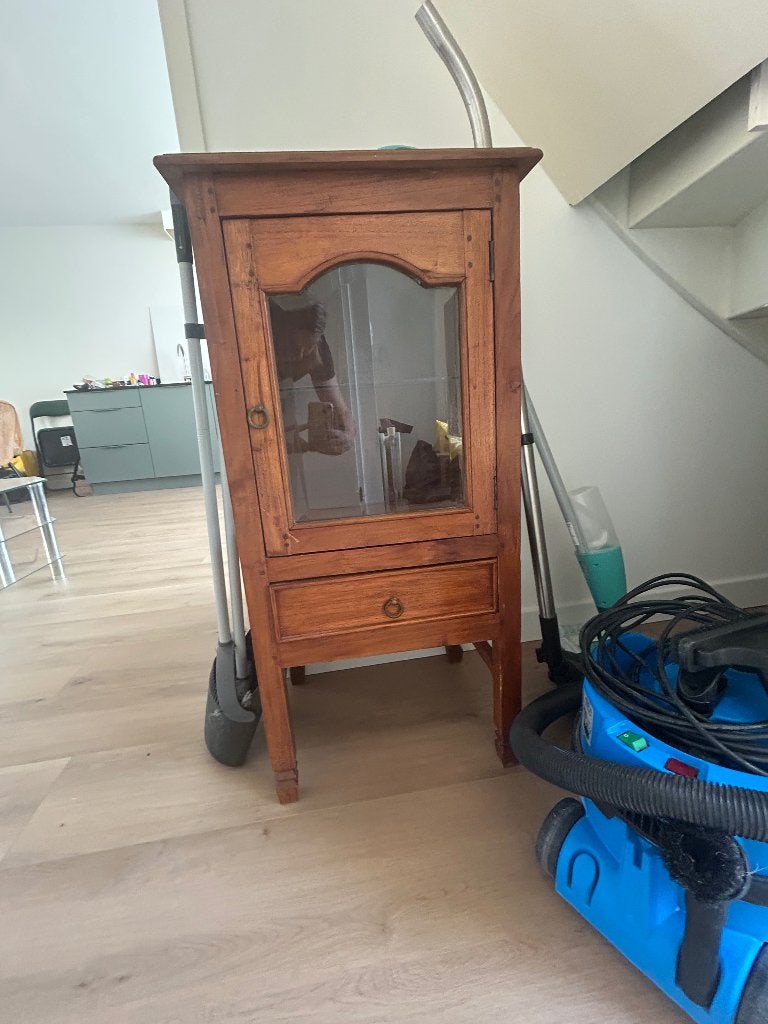 Teak houten kastje, Ophalen, Gebruikt, Met deur(en), Teakhout