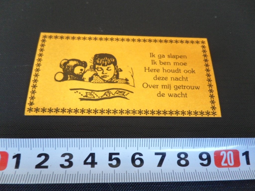 sticker Ik ga slapen Ik ben moe Here houdt ook deze nacht, Ophalen, Zo goed als nieuw