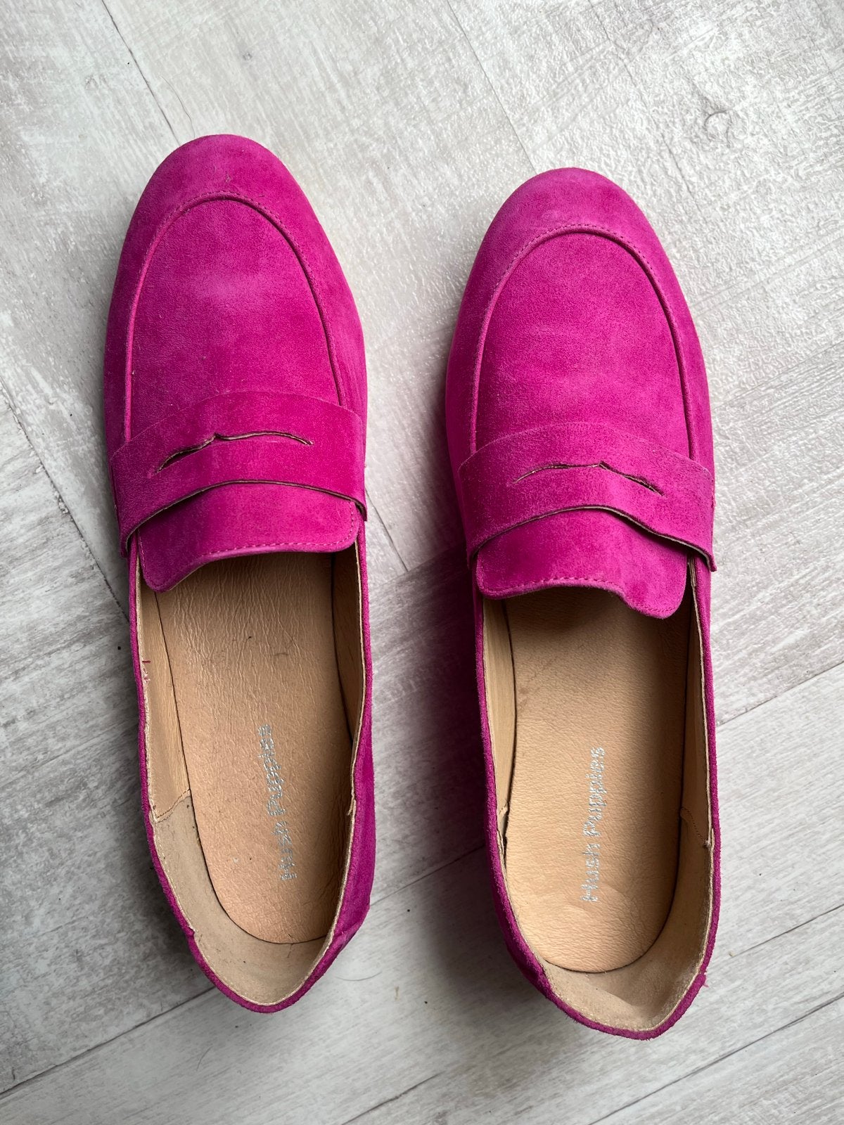 Hush Puppies fuchsia flatjes met kleine hak - maat 41, Kleding | Dames, Ophalen of Verzenden, Zo goed als nieuw, Roze, Ballerina's