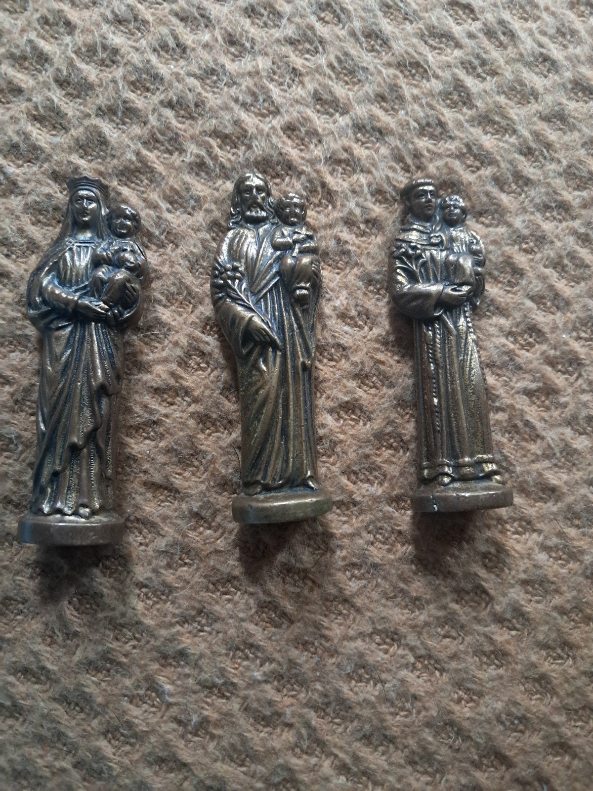 Set van 3 Antieke Religieuze Beeldjes, Ophalen of Verzenden