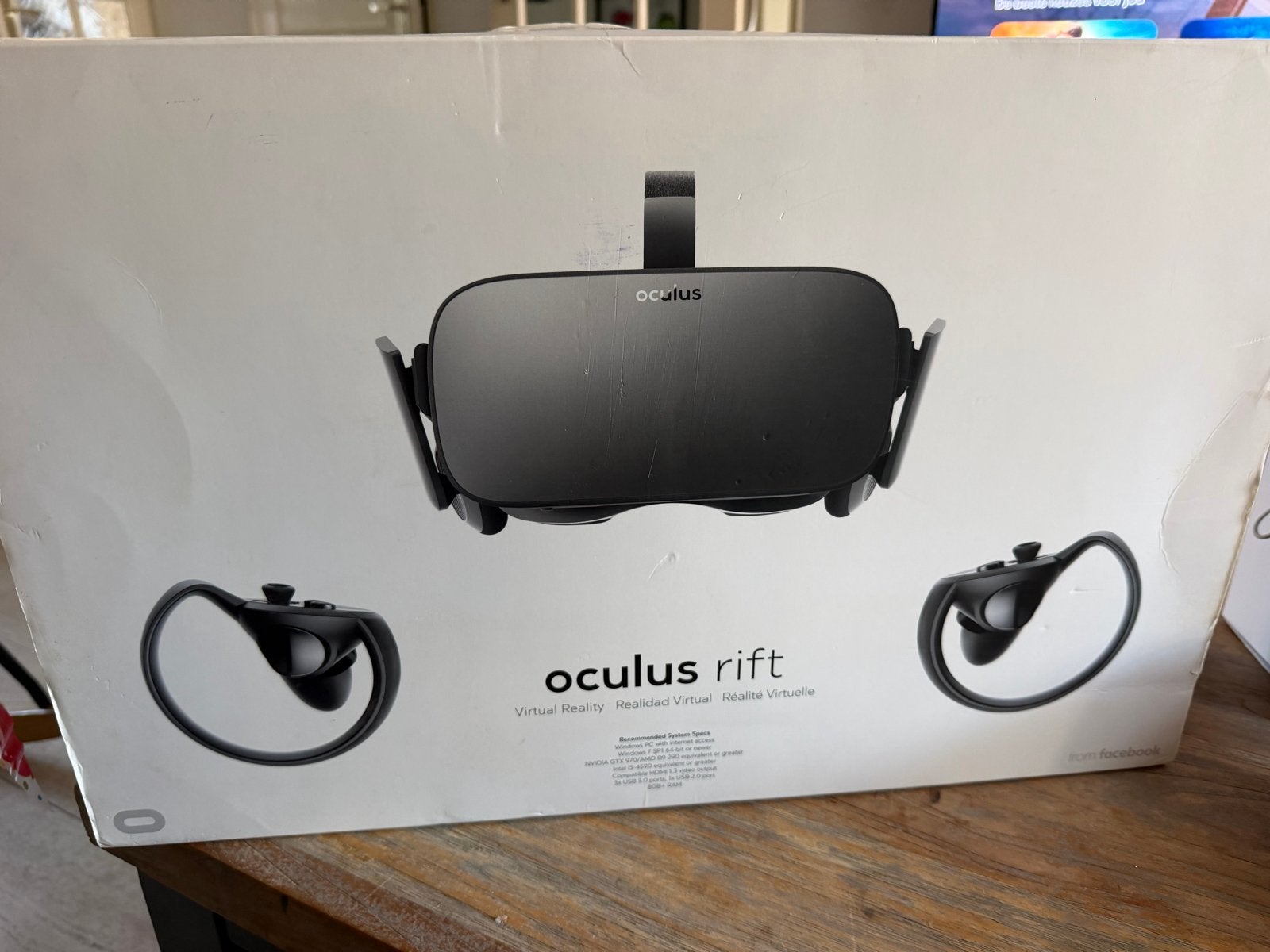 Oculus Rift VR-bril voor pc met originele doos, Ophalen of Verzenden, Gebruikt, Pc