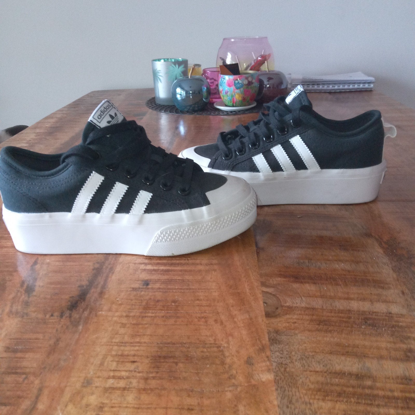 Adidas Nizza Platform Sneakers Zwart/Wit maat 36, Adidas, Zwart, Ophalen of Verzenden, Sneakers of Gympen