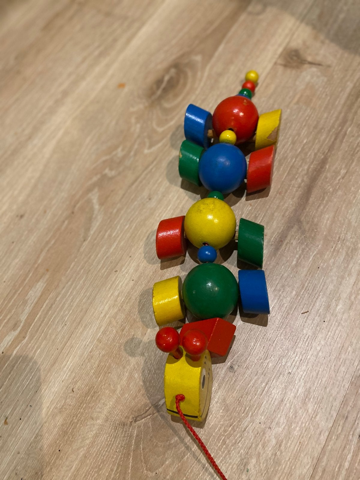 Houten rups trekfiguur, Ophalen of Verzenden, Gebruikt, Duw- of Trekspeelgoed