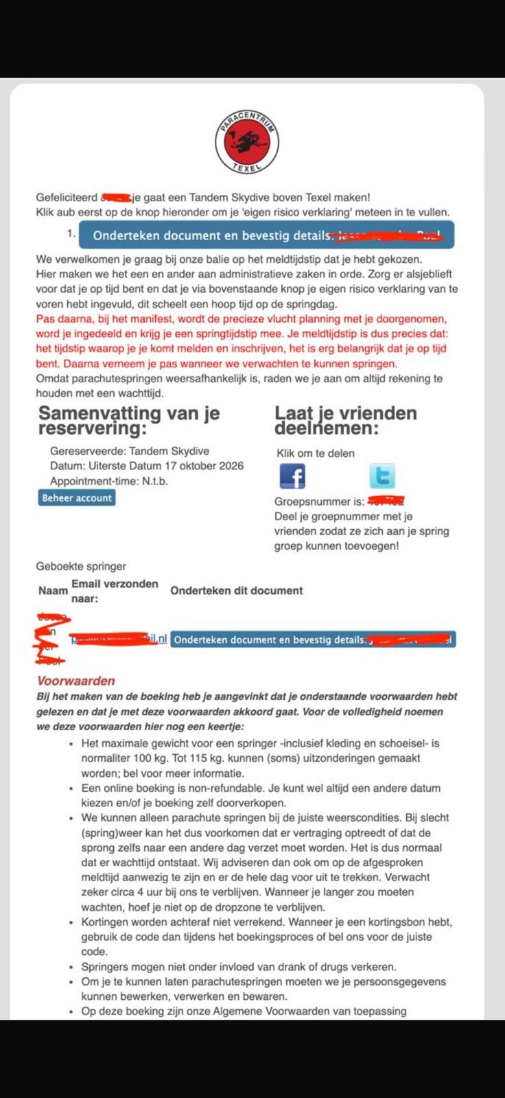Tandemsprong Texel, Eén persoon