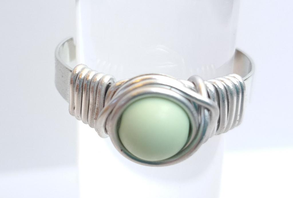 Wire wrap ring mint VERSTELBAAR lekker zomers!, Overige materialen, Overige kleuren, Nieuw, 17 tot 18