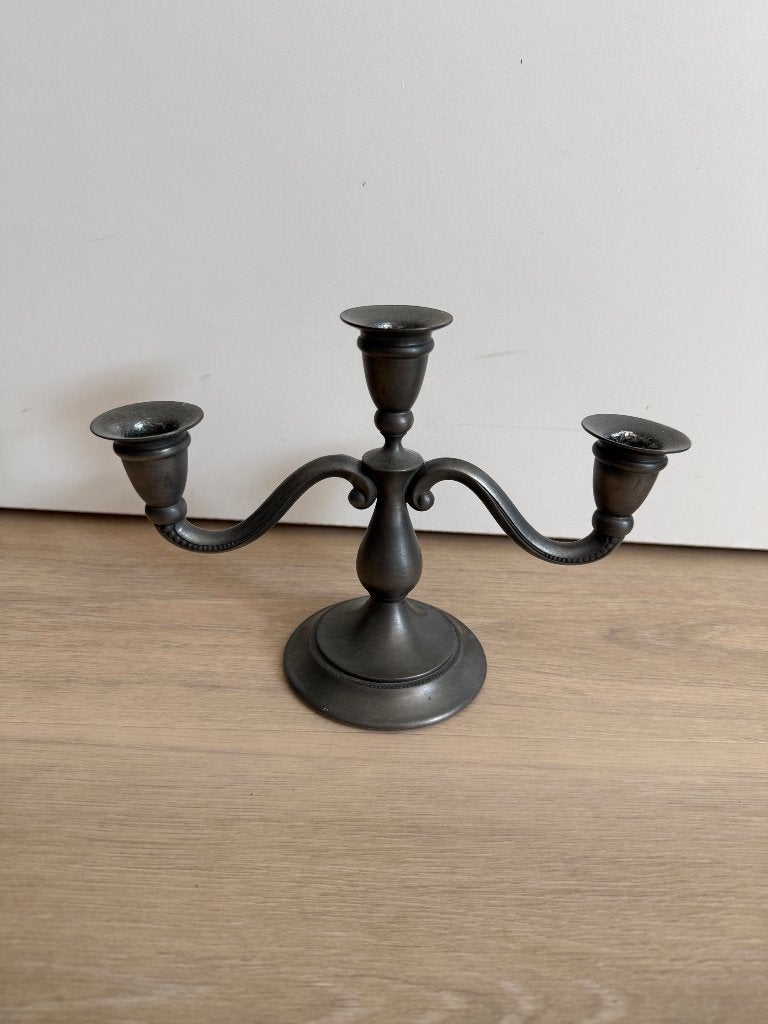 Tinnen kandelaar, Antiek en Kunst, Ophalen of Verzenden, Overige materialen