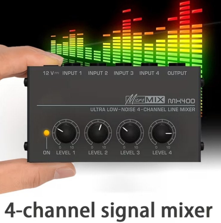 4-Kanaals MX400 Signaal Mixer, Verzenden, Nieuw, Minder dan 5 kanalen, Microfooningang
