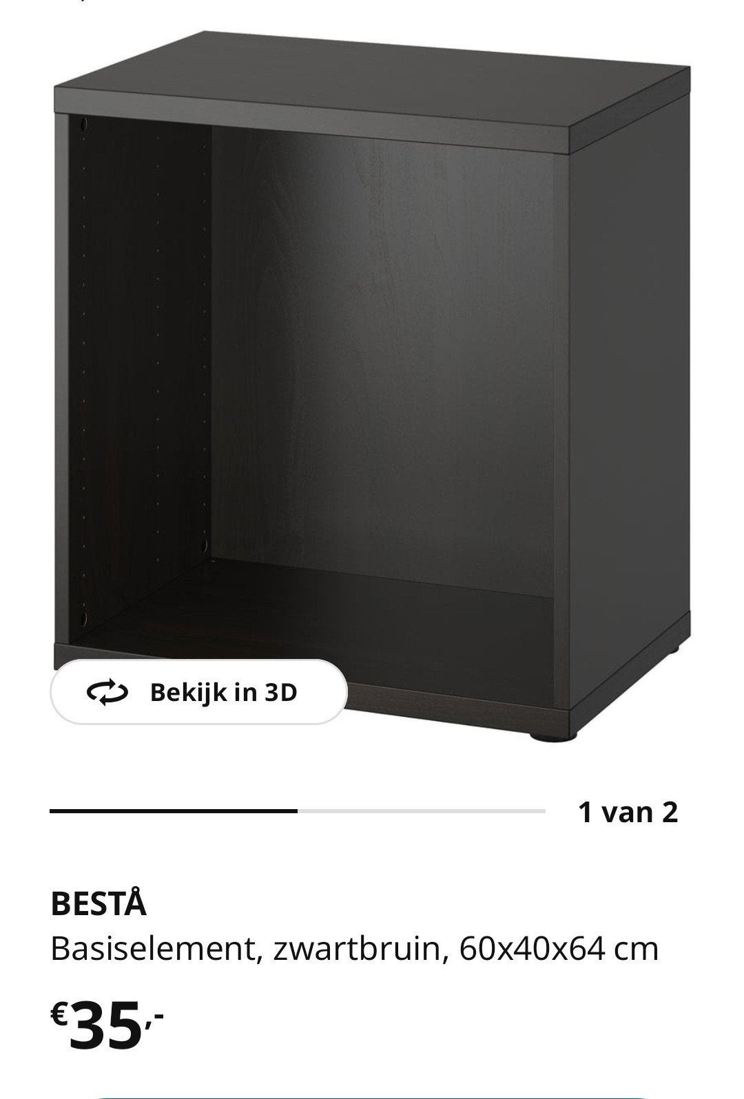 Ikea Besta kast 60x40x64 met glasplaat, Ophalen, Zo goed als nieuw