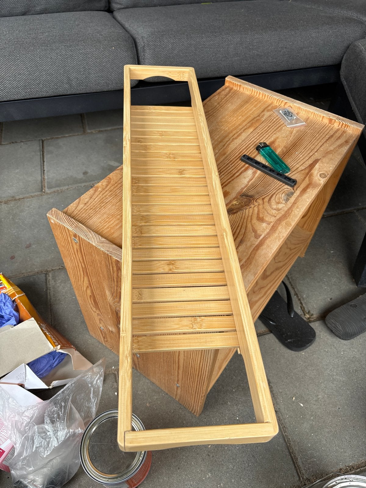Bamboe badplank / badbrug, Ophalen of Verzenden, Zo goed als nieuw, Bruin, Hout