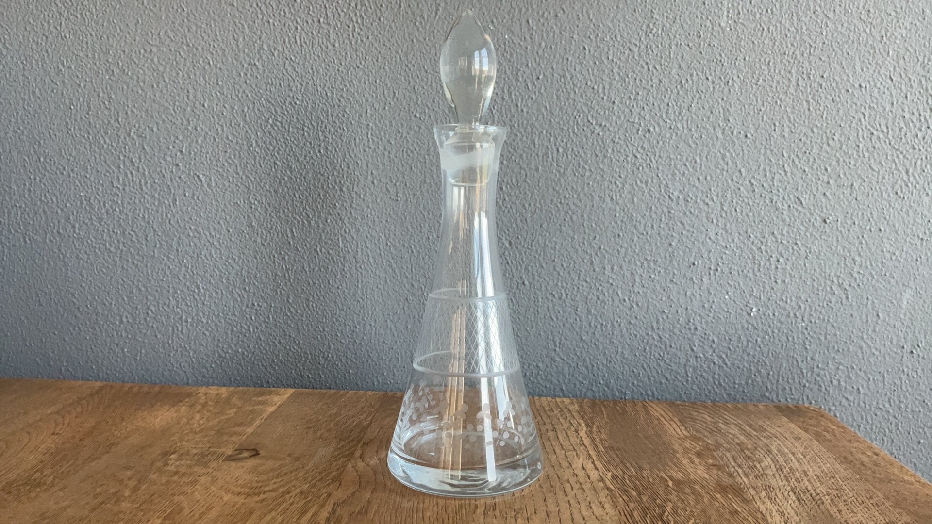Vintage glazen karaf met glazen stop, Ophalen, Zo goed als nieuw, Overige typen