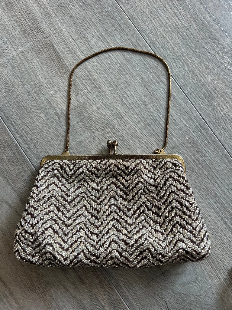 Vintage brocante antiek kniptasje beugeltasje tasje Princess, Ophalen of Verzenden, Zo goed als nieuw, Overige kleuren, Avondtasje