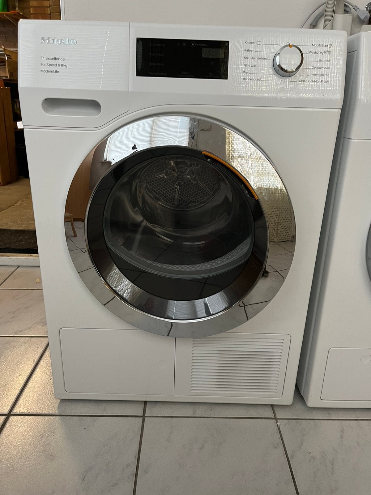 Miele TEF675WP T1 Excellence Warmtepompdroger – 8 kg, Witgoed en Apparatuur, Wasdrogers, Ophalen, 6 tot 8 kg, Zo goed als nieuw