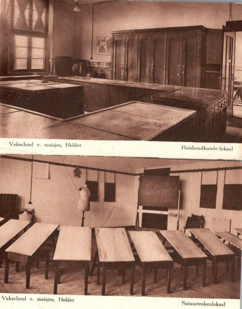 Den Helder 2x Vakschool Meisjes -Natuur- Huishoudkunde 1939, Ophalen, 1920 tot 1940, Ongelopen, Noord-Holland