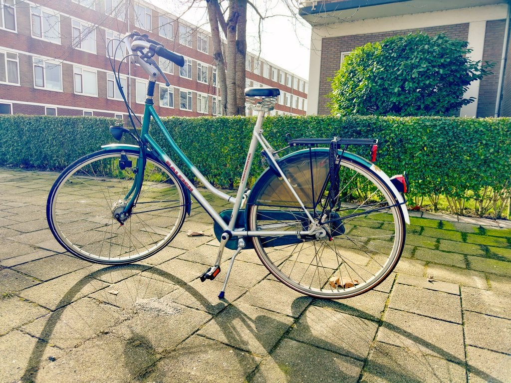 Raleigh Continental CT damesfiets grijs/groen, Fietsen en Brommers, Fietsen | Dames | Damesfietsen, Gebruikt, Versnellingen, Trommelrem