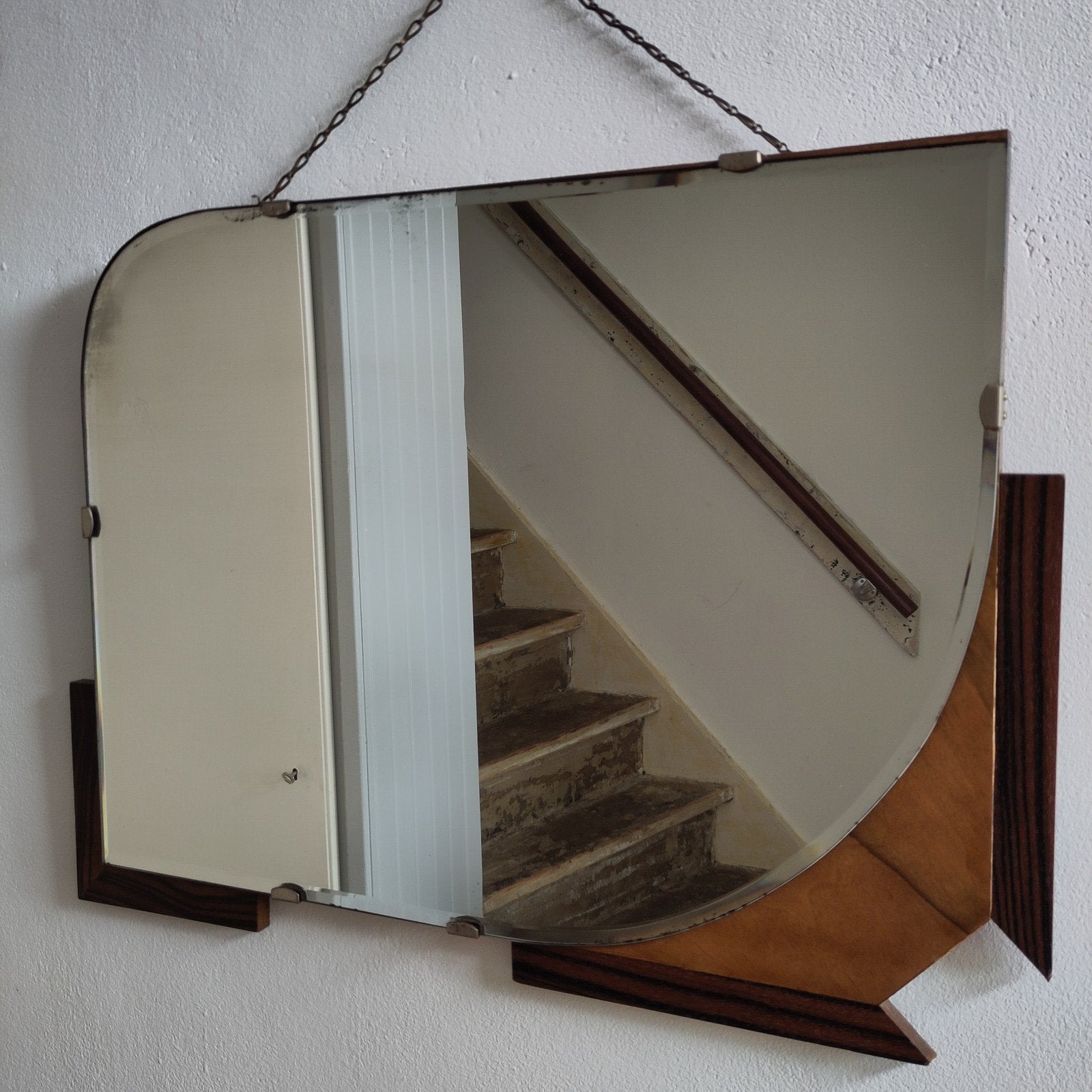 Mid century spiegel, Huis en Inrichting, Woonaccessoires | Spiegels, Gebruikt, Ophalen of Verzenden, Minder dan 100 cm, Overige vormen
