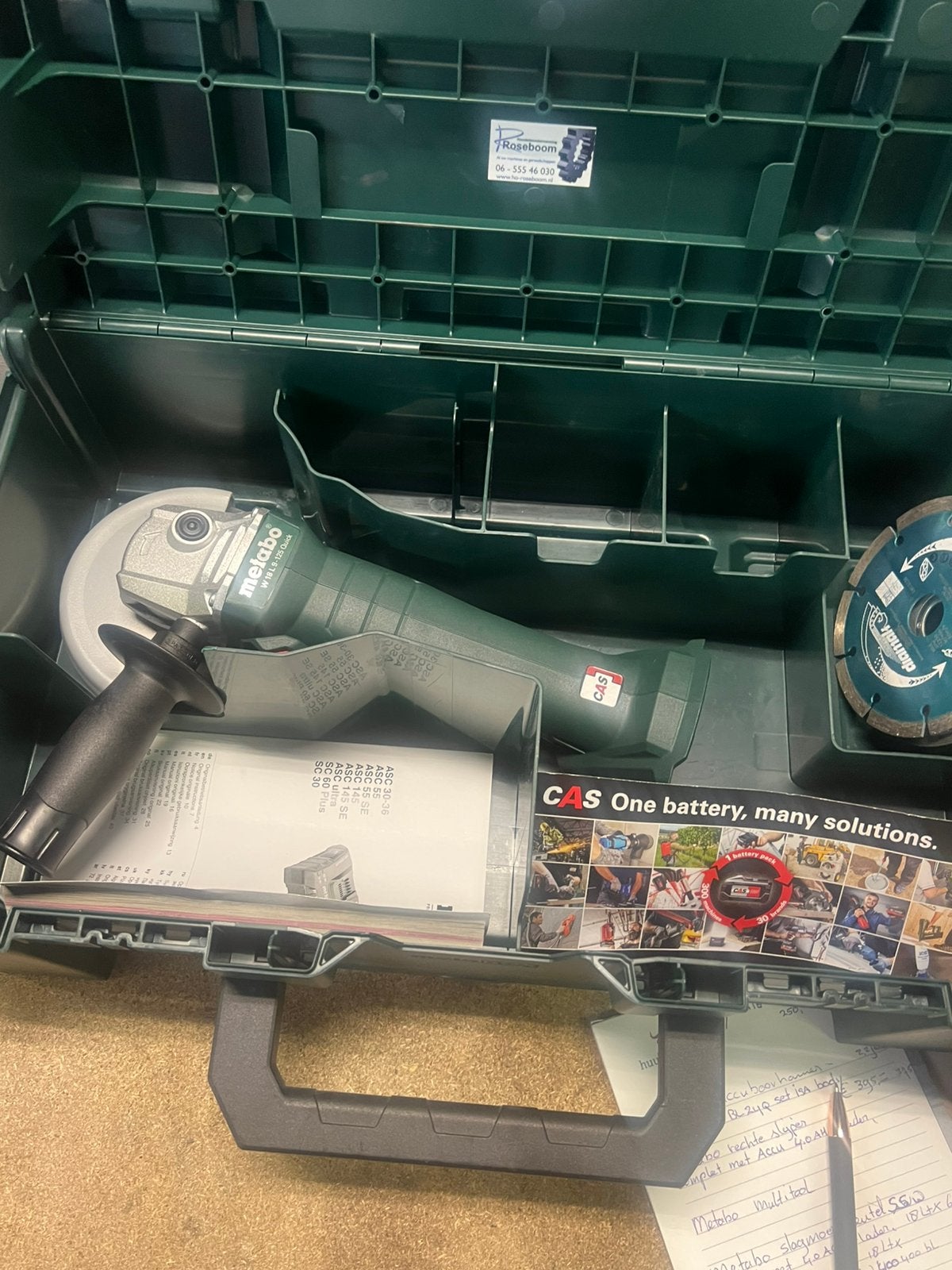 Metabo haakse accu slijper type W18LTX L9-125 quick nieuw, Www.metabo.com, Haakse handslijpmachine, Nieuw, Ophalen of Verzenden