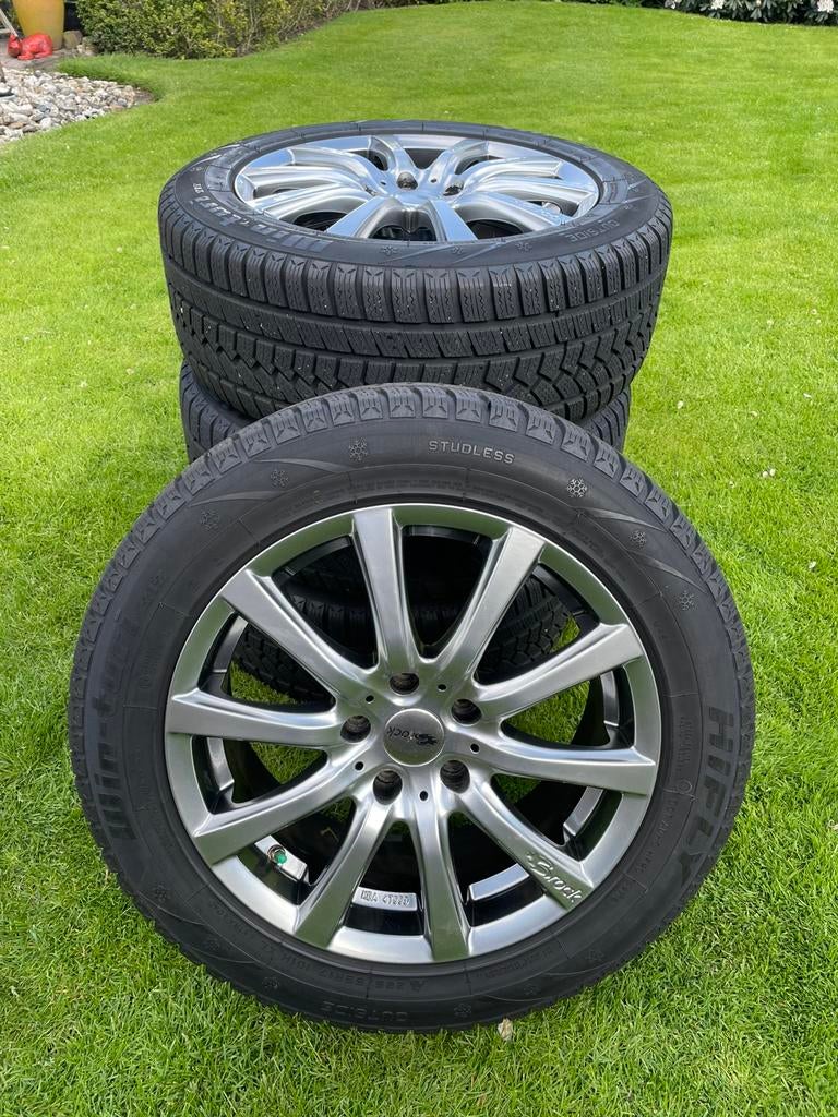 Set 17 inch lichtmetalen velgen met winterbanden 225/55R17, Auto-onderdelen, Banden en Velgen, Ophalen, Velg(en), 17 inch, Winterbanden