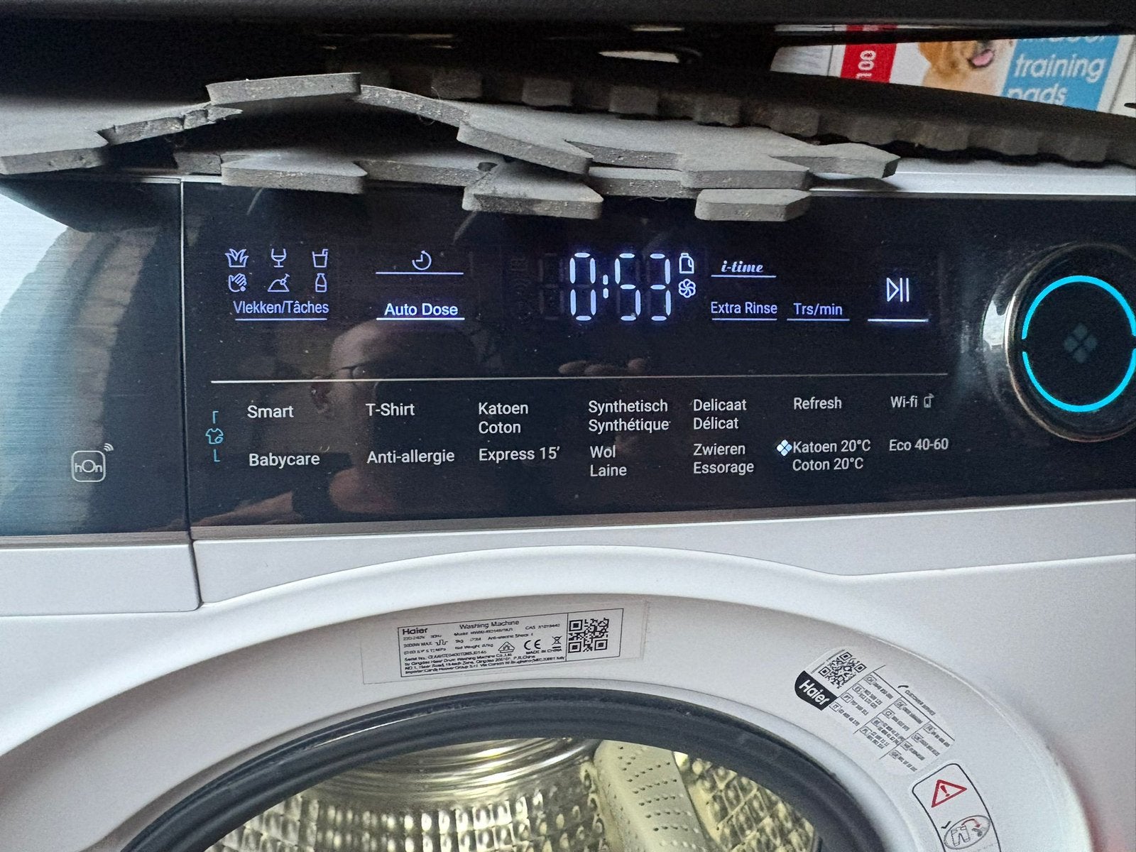Haier HW90-BD14979U1 Wasmachine - Zo goed als nieuw, 8 tot 10 kg, Ophalen, Zo goed als nieuw, 85 tot 90 cm