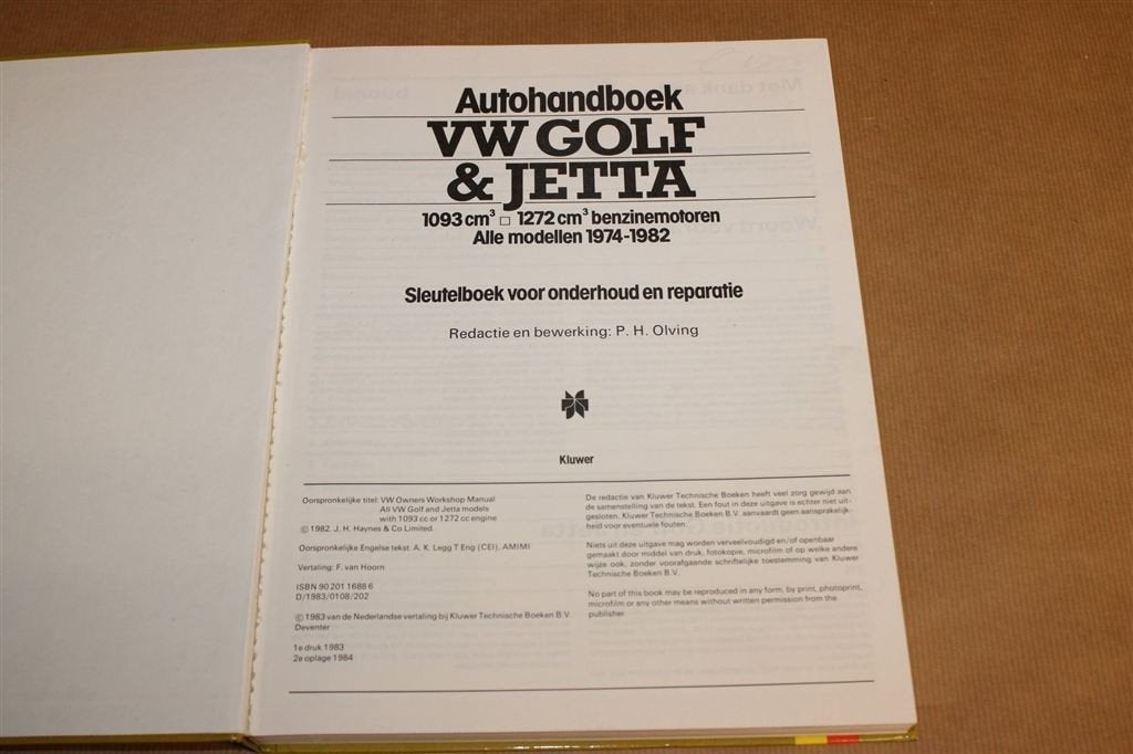 VW Golf & Jetta — Autohandboek Onderhoud & Reparatie 1974-82, Ophalen of Verzenden