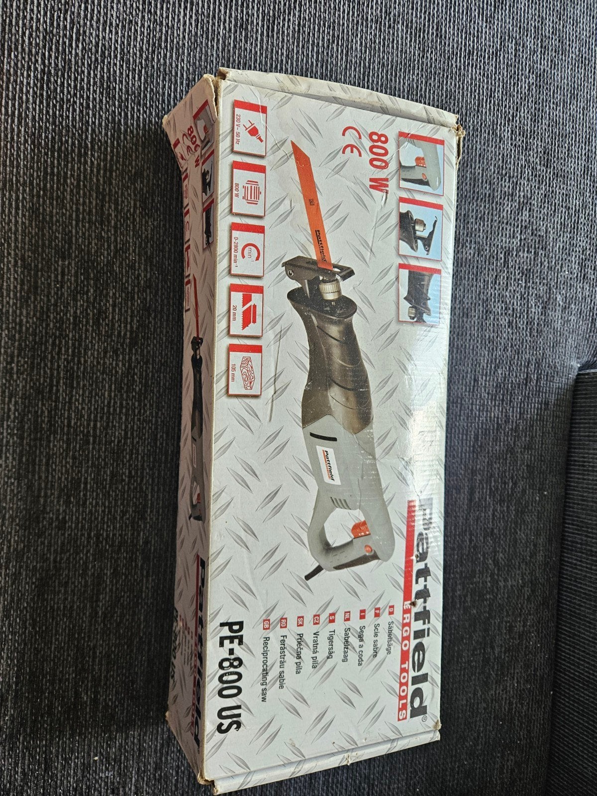 Pattfield PE-800 US Reciprozaag 800W, Ophalen, Gebruikt, 70 mm of meer, 600 tot 1200 watt