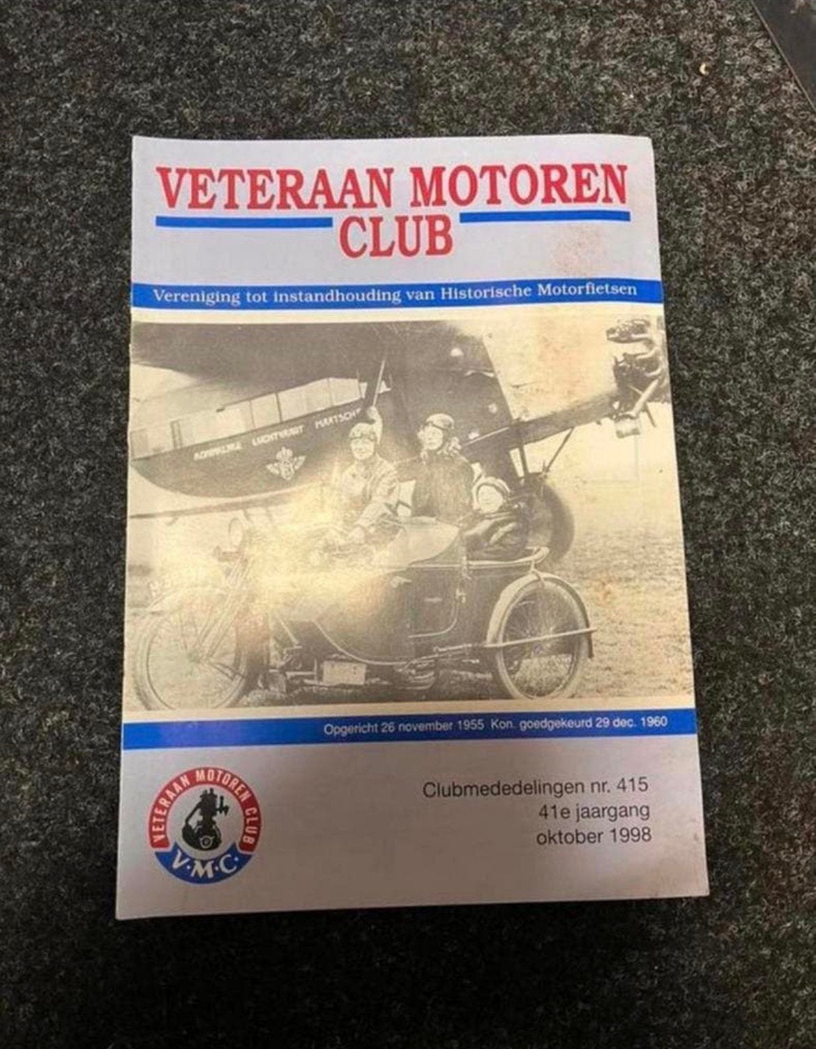 Vintage Veteraan motoren club boekje oktober 1998, Ophalen of Verzenden, 1980 tot heden, Tijdschrift