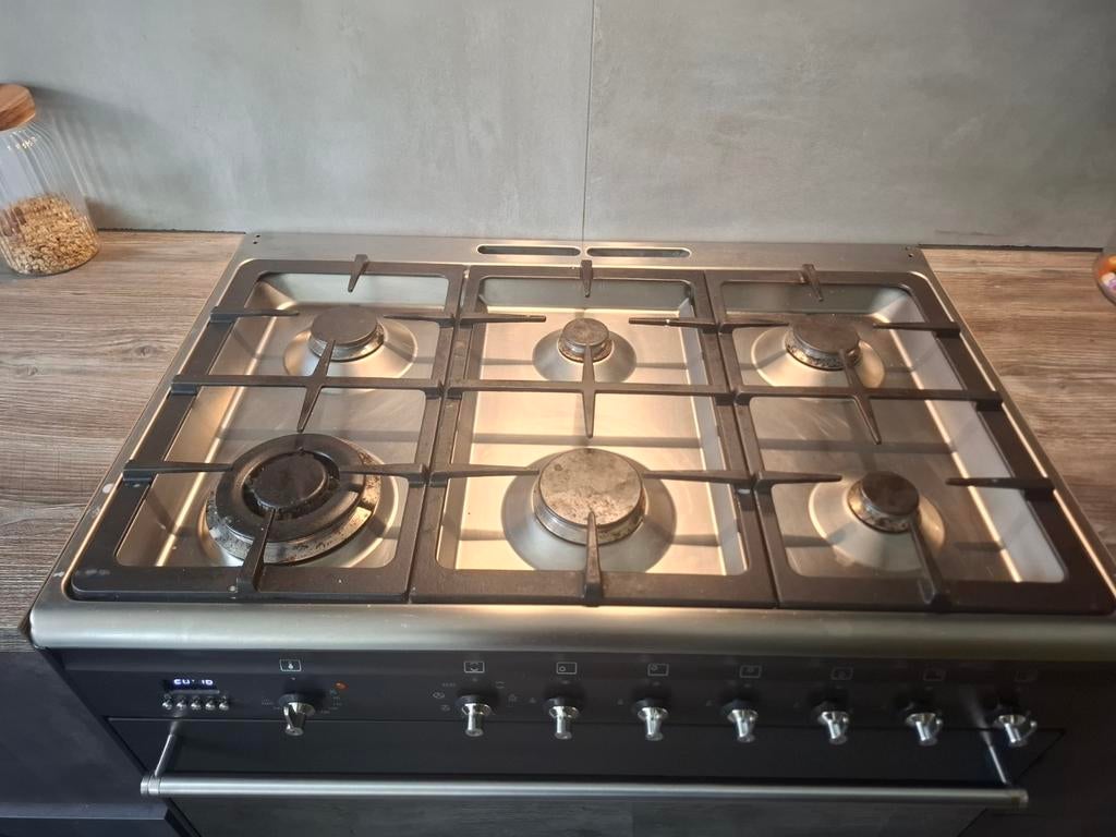 Smeg gasfornuis 90cm, Witgoed en Apparatuur, Fornuizen, Ophalen, Gebruikt, Hete lucht, 60 cm of meer