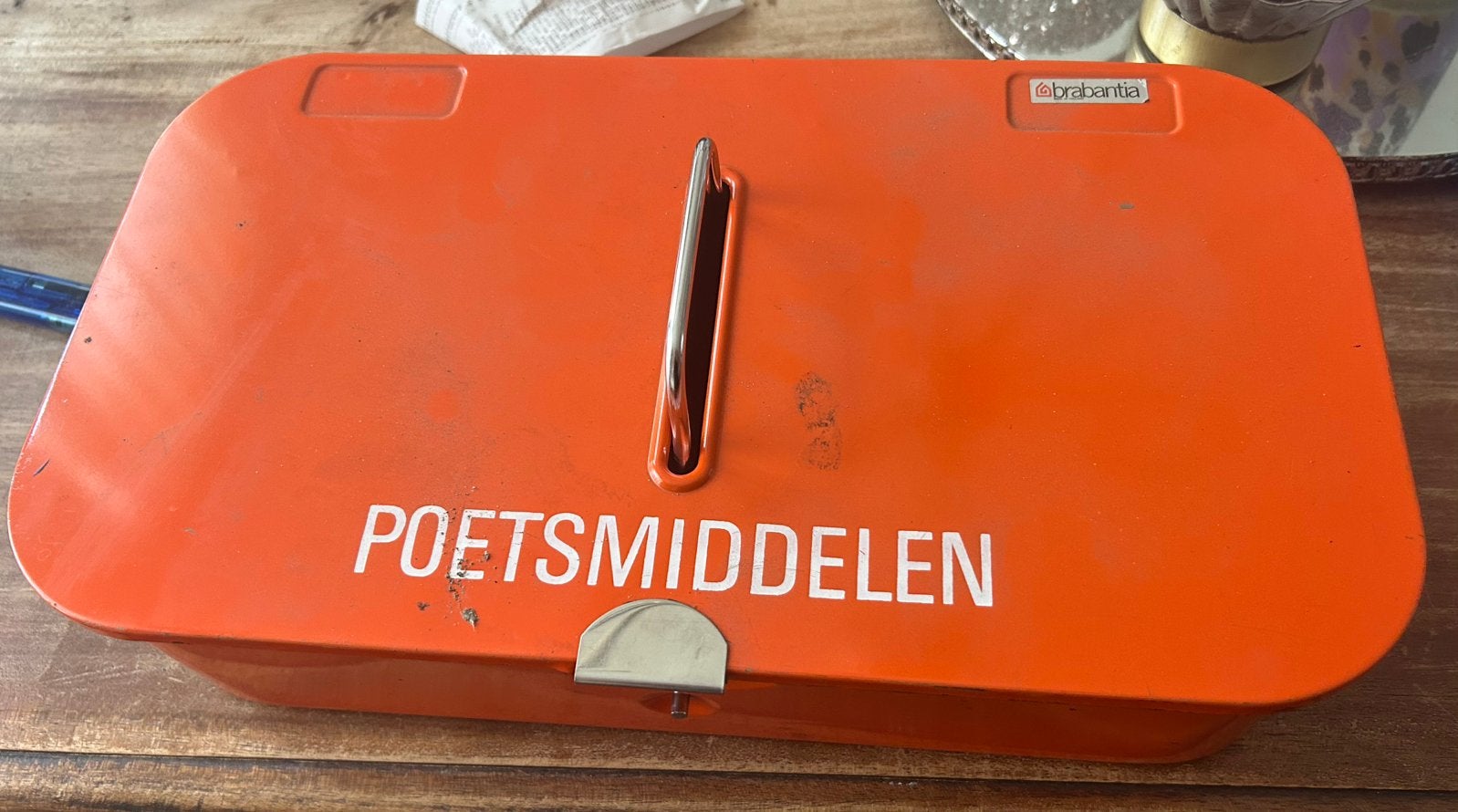 Vintage jaren 70 brabantia poetsblik blik, Verzamelen, Blikken, Ophalen of Verzenden, Zo goed als nieuw
