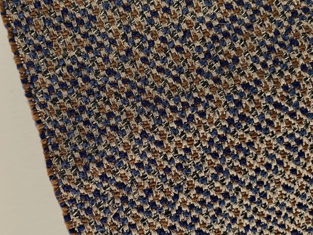 ROHI Mica Crisp; blauw+beige+bruin; 2x restant meubelstof, Wol, Blauw, 120 cm of meer, Nieuw