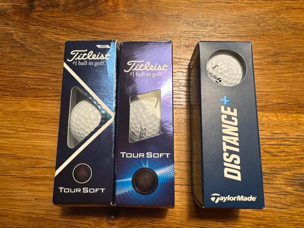 Nieuwe Titleist Tour Soft & TaylorMade Distance+ golfballen, Sport en Fitness, Golf, Ophalen of Verzenden, Nieuw, Bal(len), Overige merken