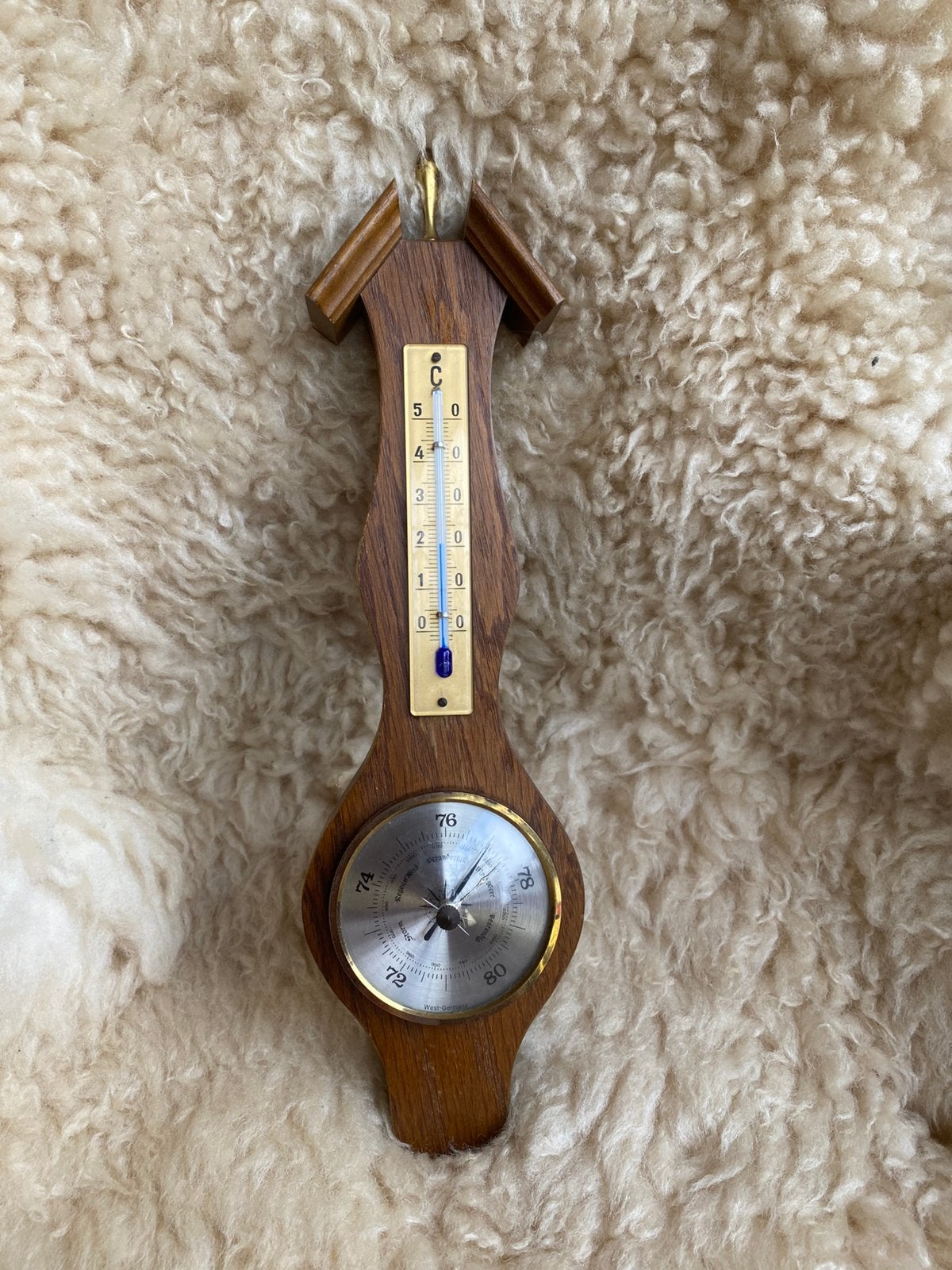 Vintage barometer, thermometer jaren ‘70, Ophalen of Verzenden, Zo goed als nieuw, Barometer