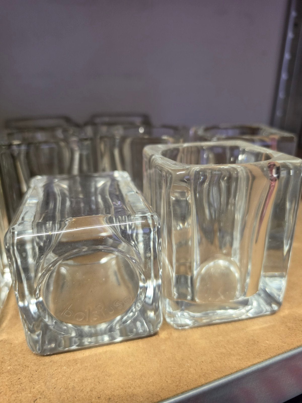 12 Bolsius glazen waxinelichthouders, Ophalen, Gebruikt, Waxinelichthouder, Glas