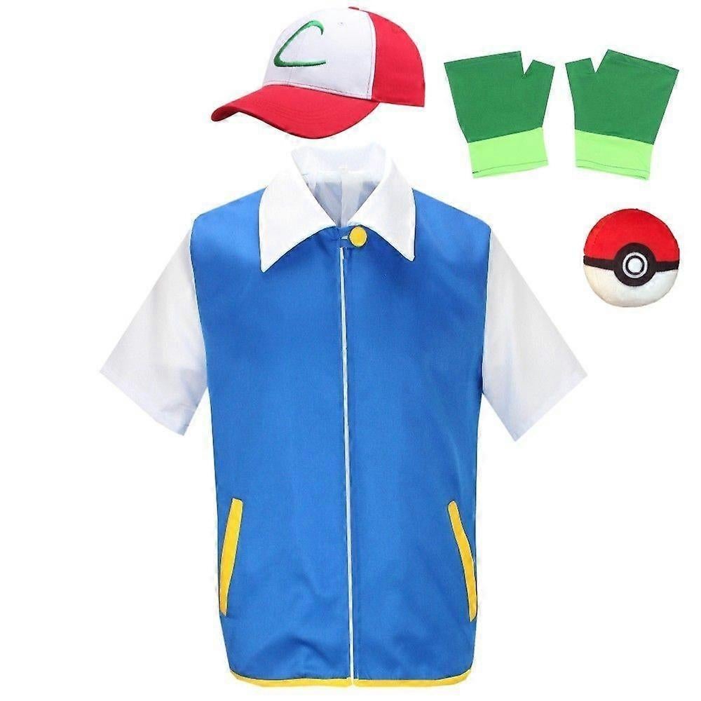 Pokemon Ash Kostuum, Kinderen en Baby's, Carnavalskleding en Verkleedspullen, Verzenden, Nieuw, 110 t/m 116, Jongen of Meisje