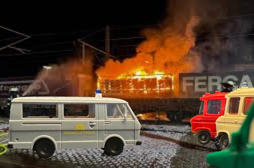 DB-2734: VW LT28 bestelbus Bahnfeuerwehr van Deutsche Bahn, Overige merken, Gebruikt, Gelijkstroom, Overige typen