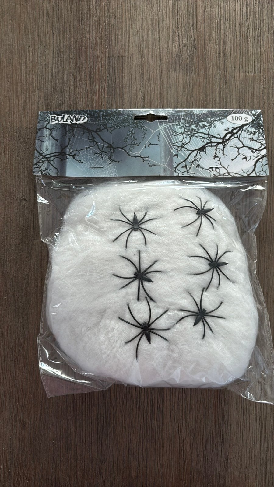 Boland 100gr Spinnenrag met 6 spinnen (Nieuw), Ophalen of Verzenden, Nieuw, Versiering, Halloween of Griezel