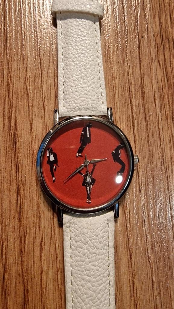 MJ dance move silhouet horloge - batterij moet vervangen, Ophalen of Verzenden, Gebruikt
