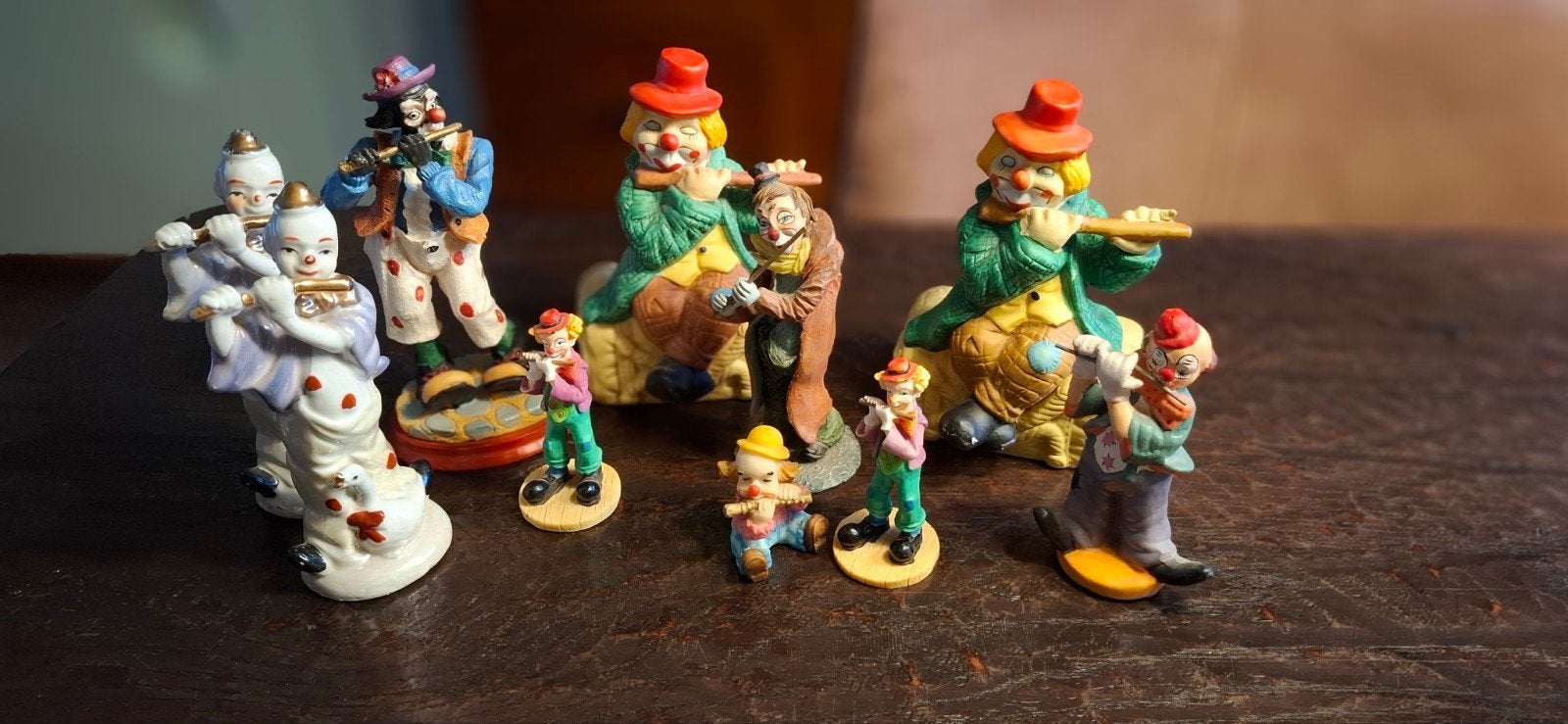 10 fluitspelende clowns, Verzamelen, Ophalen of Verzenden, Zo goed als nieuw
