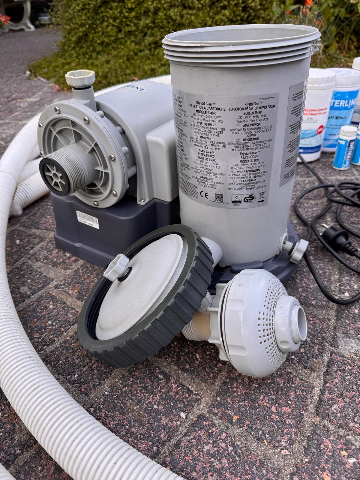 Intex filterwaterpomp type 634RC met toebehoren, Ophalen, Gebruikt, Zwembadpomp