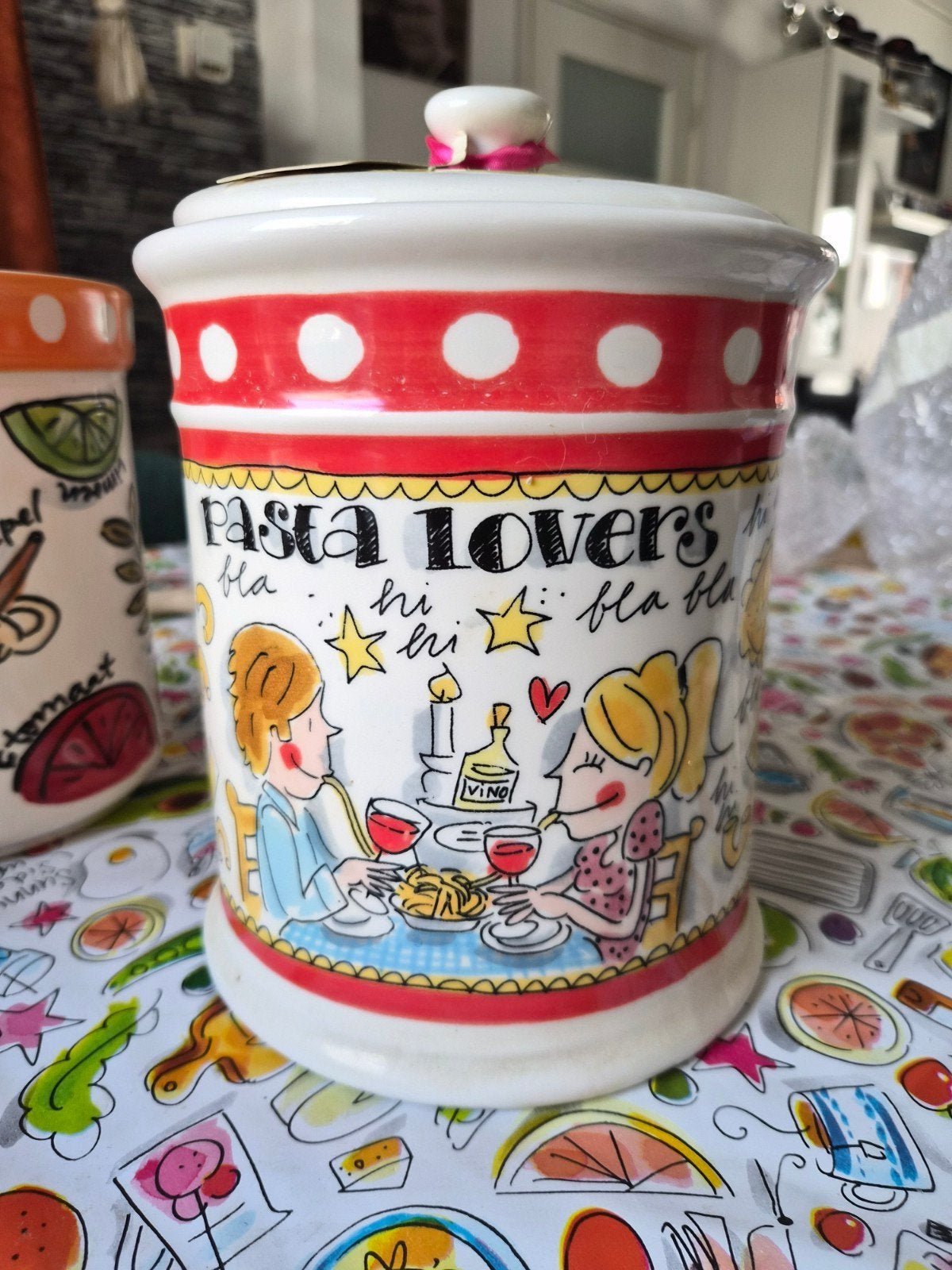 Blond Amsterdam Voorraadpot Pasta Lovers - Onbeschadigd, Zo goed als nieuw, Voorraadpot, Steen/keramiek, Meerkleurig