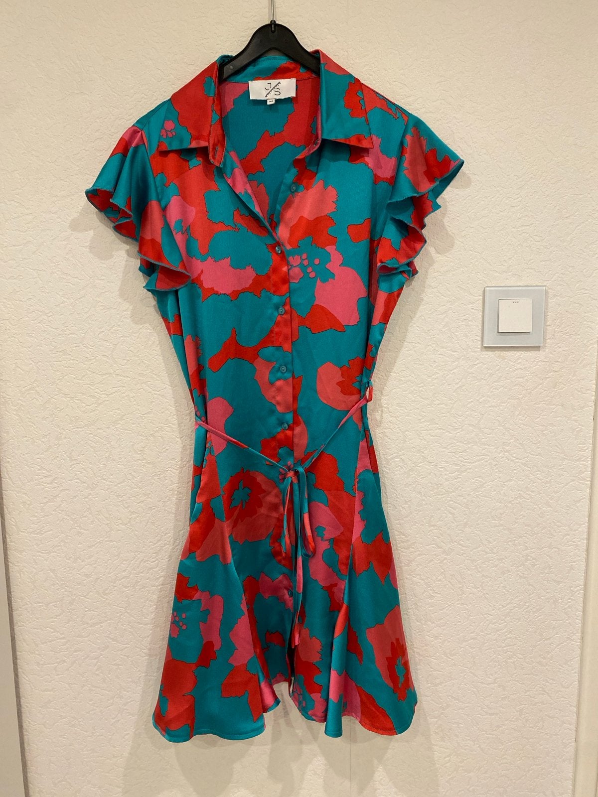 JS Millenium Groen/Rood Zomerjurkje Maat M, Maat 38/40 (M), Ophalen of Verzenden, Gedragen, Boven de knie