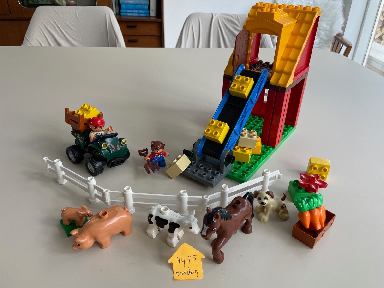LEGO Duplo Boerderij Set met Dieren en Tractor 4975, Ophalen of Verzenden, Zo goed als nieuw, Compleet, Duplo