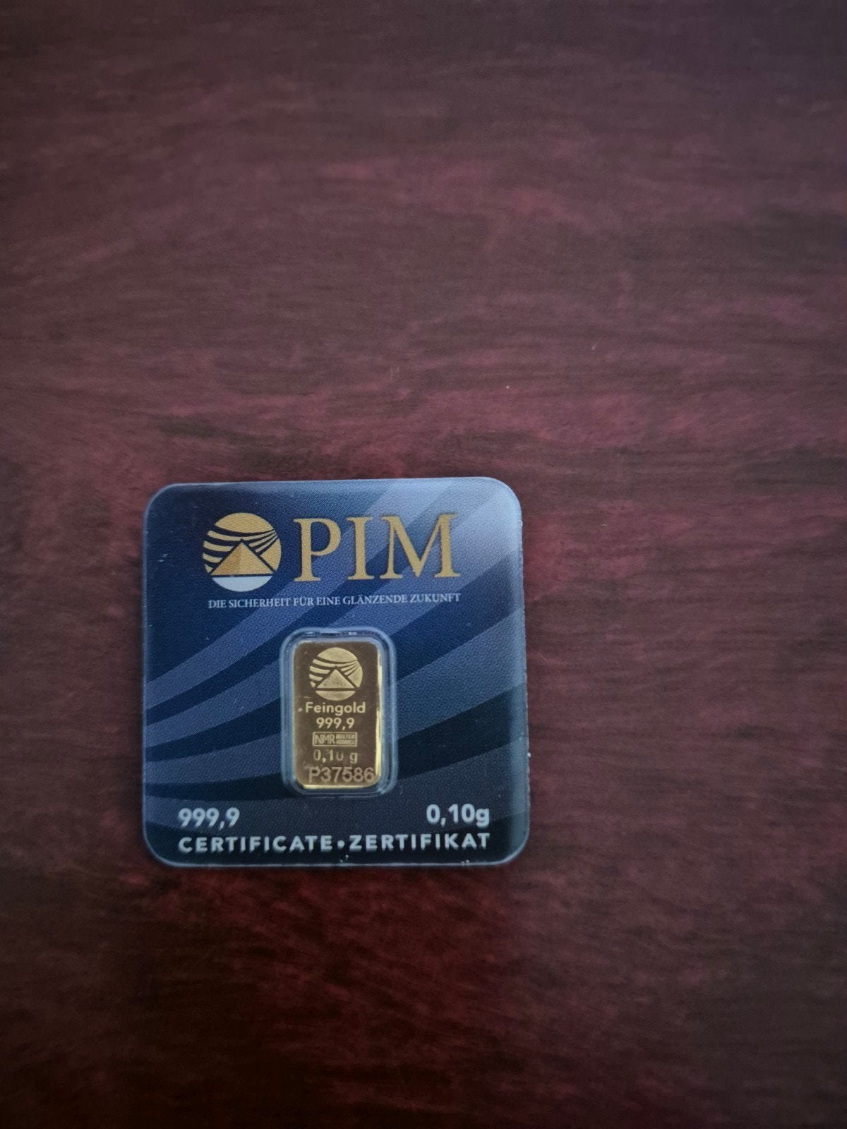 0.999 goudbaar 0,1 gram PIM Gold, Ophalen of Verzenden, Goud